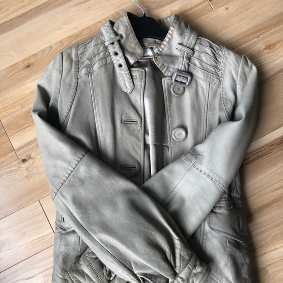 COPY - Mackage lamb leather jacket Grey-green - Picture 2 of 15